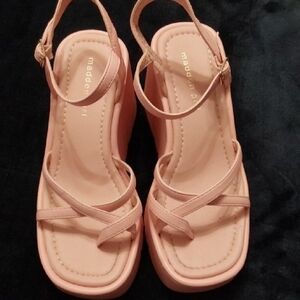 Madden Girl Blush Pink Strappy Platform Sandals